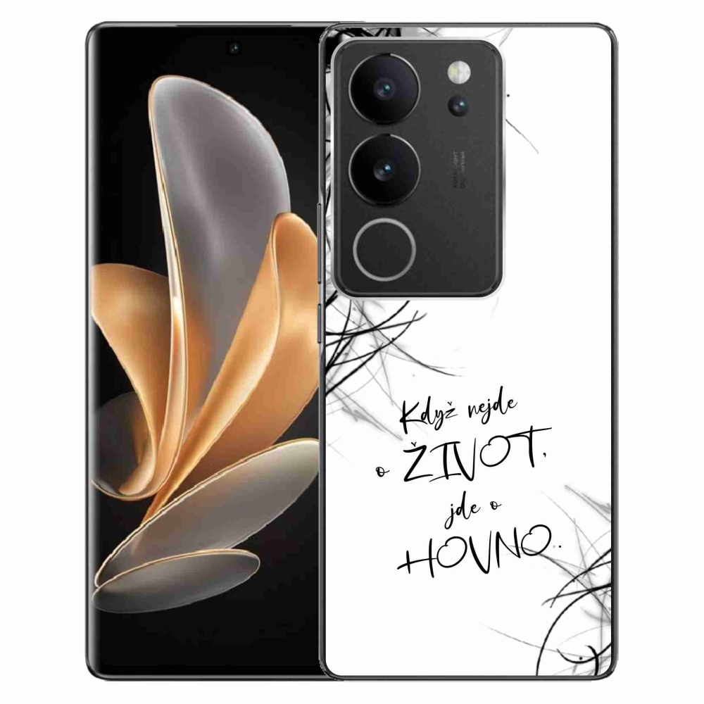 Gél borító mmCase a Vivo V29 5G-hez - vicces szöveg 16 fehér háttér
