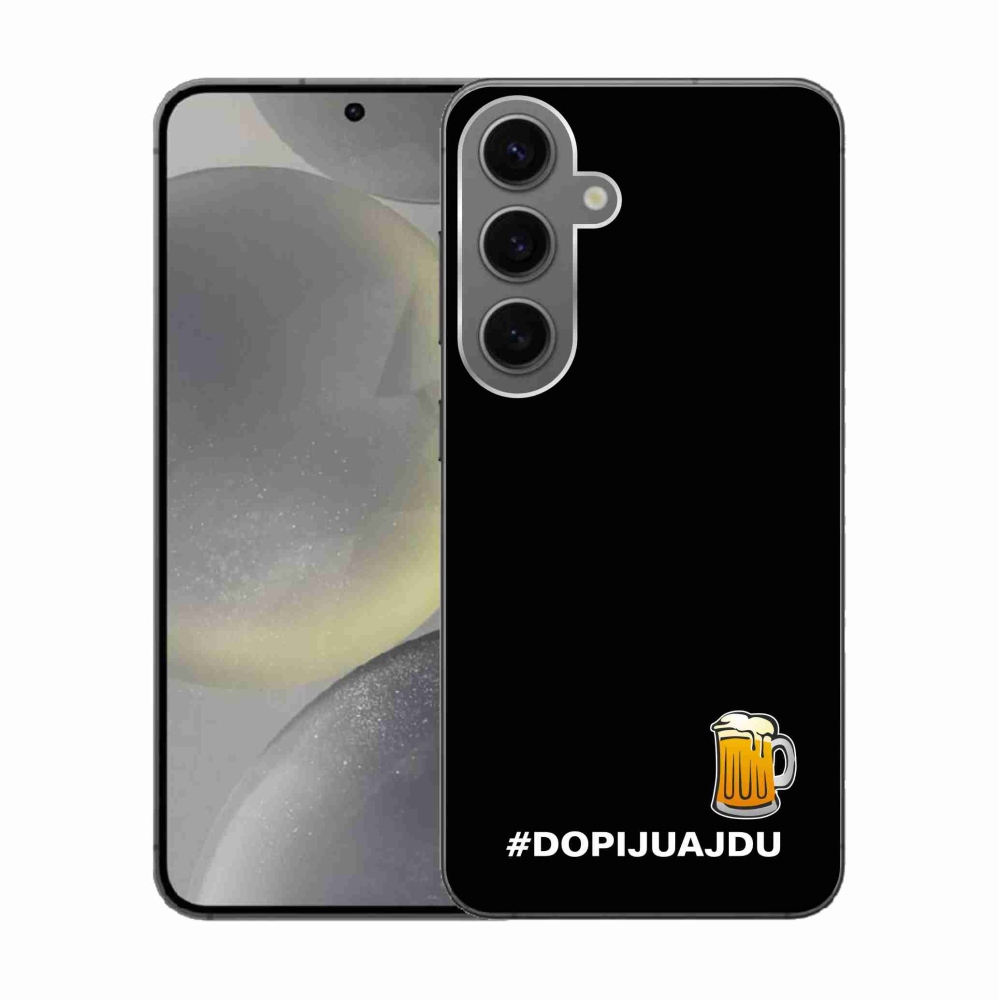 Gél borító mmCase Samsung Galaxy S24 - sör motívum 1 fekete háttérrel