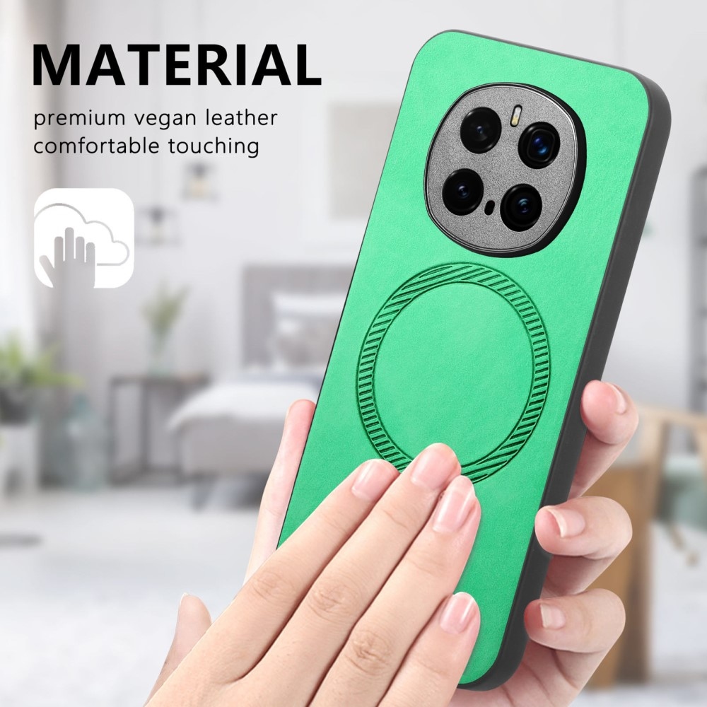 Skiny zselés tok műbőrrel és MagSafe támogatással a Honor Magic 7 Pro 5G készülékhez - zöld színű