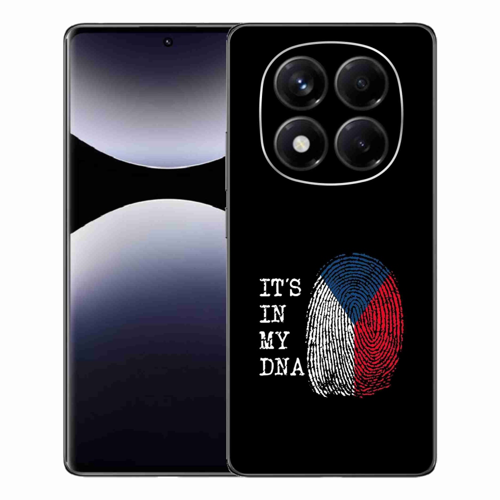 Gél borítás mmCase a Xiaomi Redmi Note 14 Pro számára - zászlós ujjlenyomat fekete háttérrel