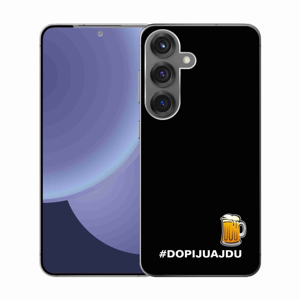 Gél borító mmCase Samsung Galaxy S25 - sör motívum 1 fekete háttérrel