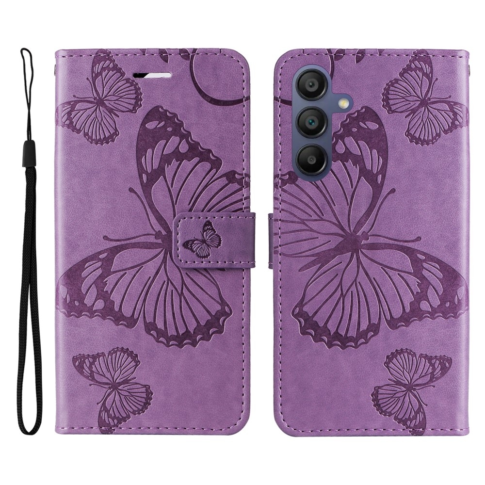 Nagy pillangó könyv tok Samsung Galaxy A16 4G/5G/A26 5G - lila