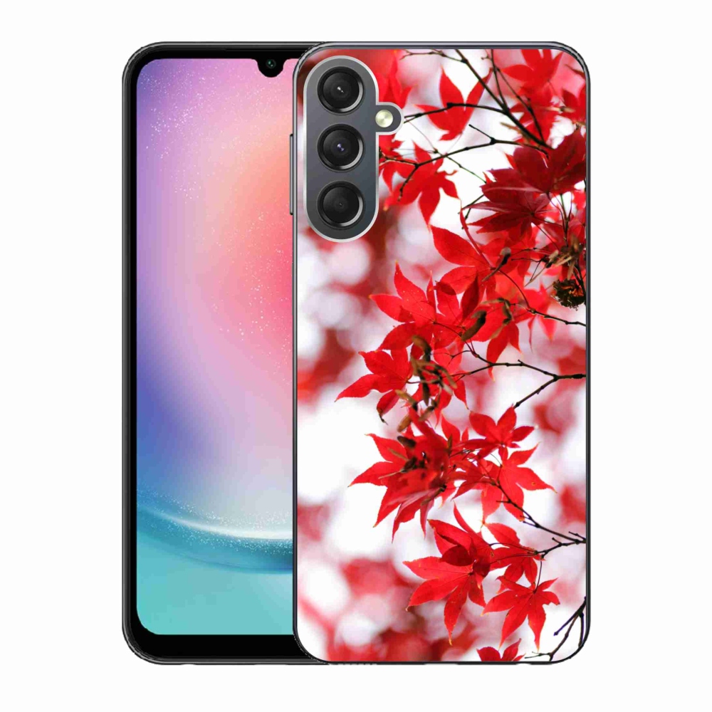 Zselés borítás mmCase Samsung Galaxy A24 készülékhez - piros levelek