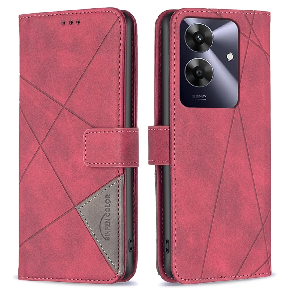 BNF háromszög alakú könyvtáska Realme Note 60-hoz - piros