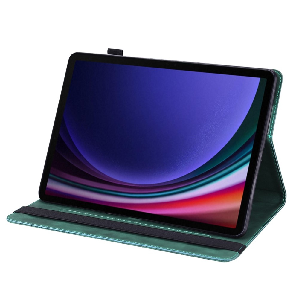 Virágok záródó tok Samsung Galaxy Tab S9 FE/Tab S10 FE - zöld