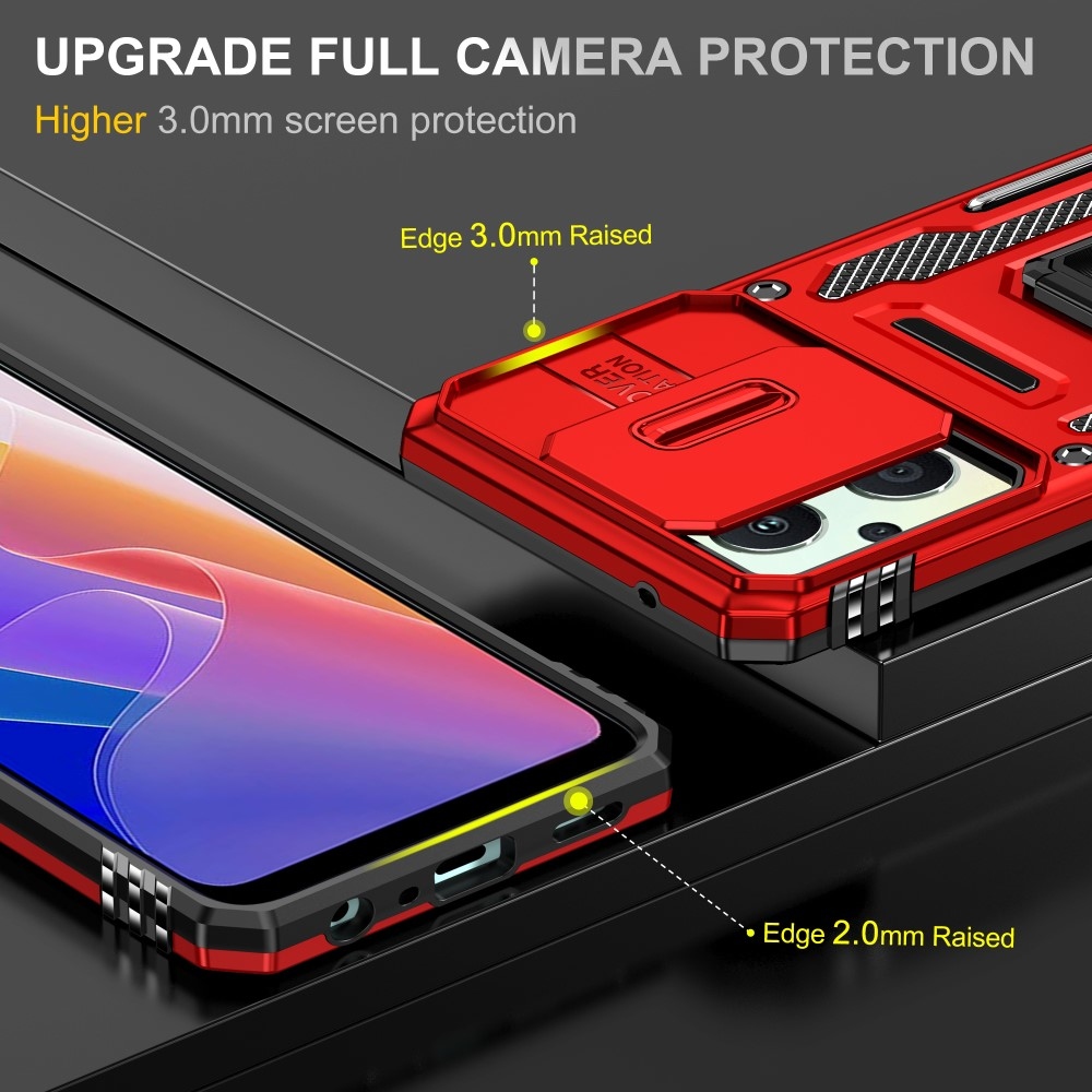 Lencseálló hibrid borítás az Oppo Reno 7 Lite 5G-n - piros színben