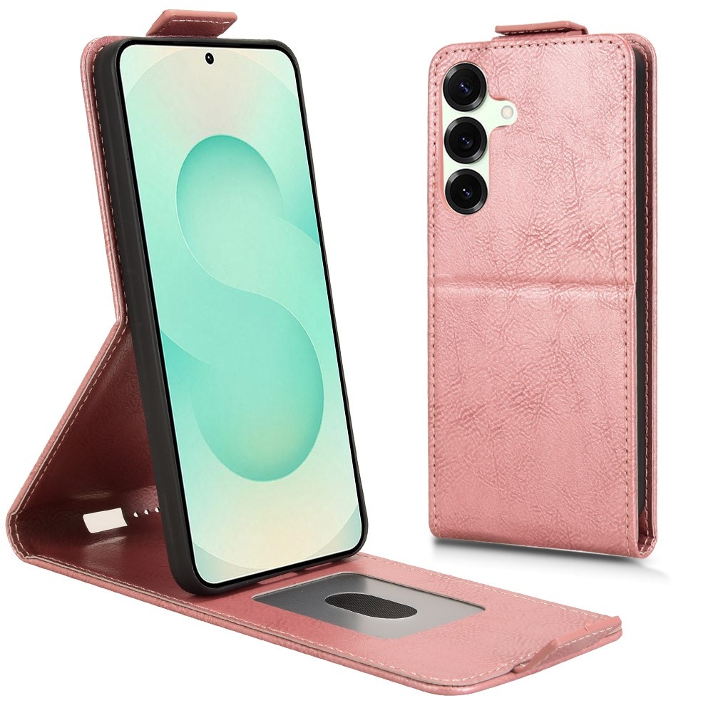 Vert flip tok Samsung Galaxy S25 FE készülékhez - rózsaarany