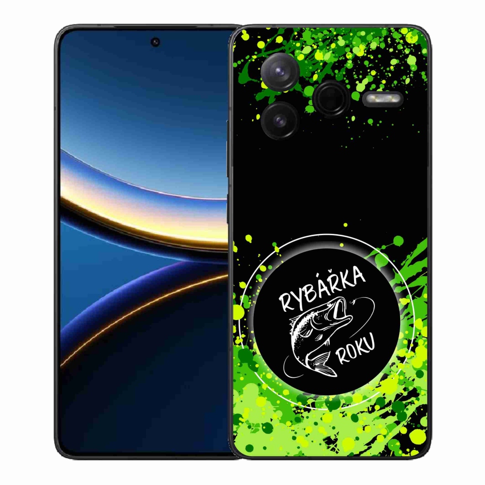 Gél borítás mmCase a Xiaomi Poco F7 Pro számára - az év horgásza fekete háttérrel