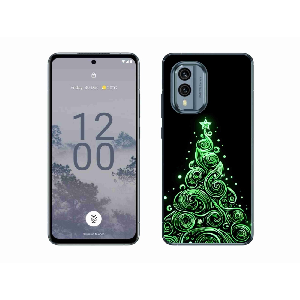 Zselés borítás mmCase a Nokia X30 5G készülékhez - neon karácsonyfa 3