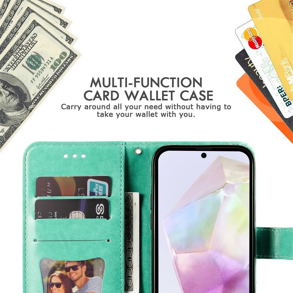 Mandala könyvtáska Samsung Galaxy A36 5G - teal színben