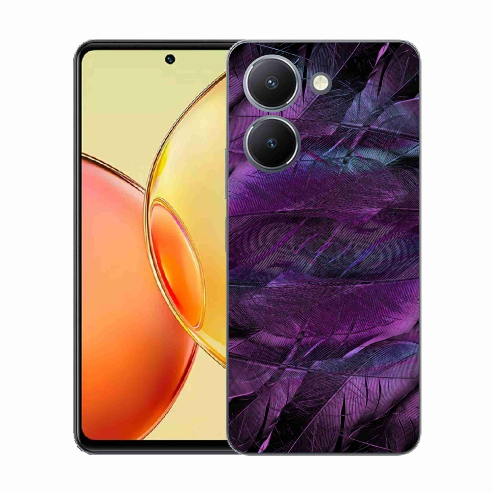 Gél védőhuzat mmCase a Vivo Y36-hoz - lila tollak