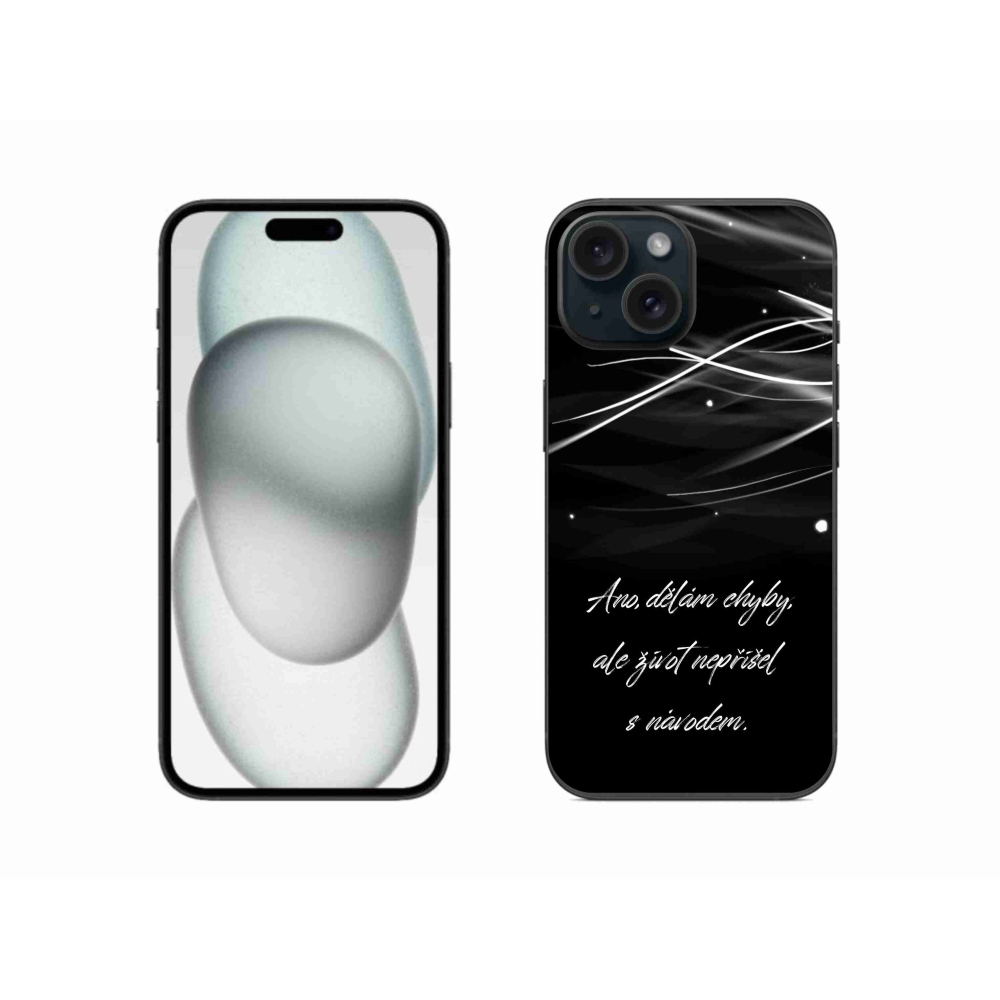 Zselés borítás mmCase iPhone 15 készülékhez - idézőjel fekete háttér