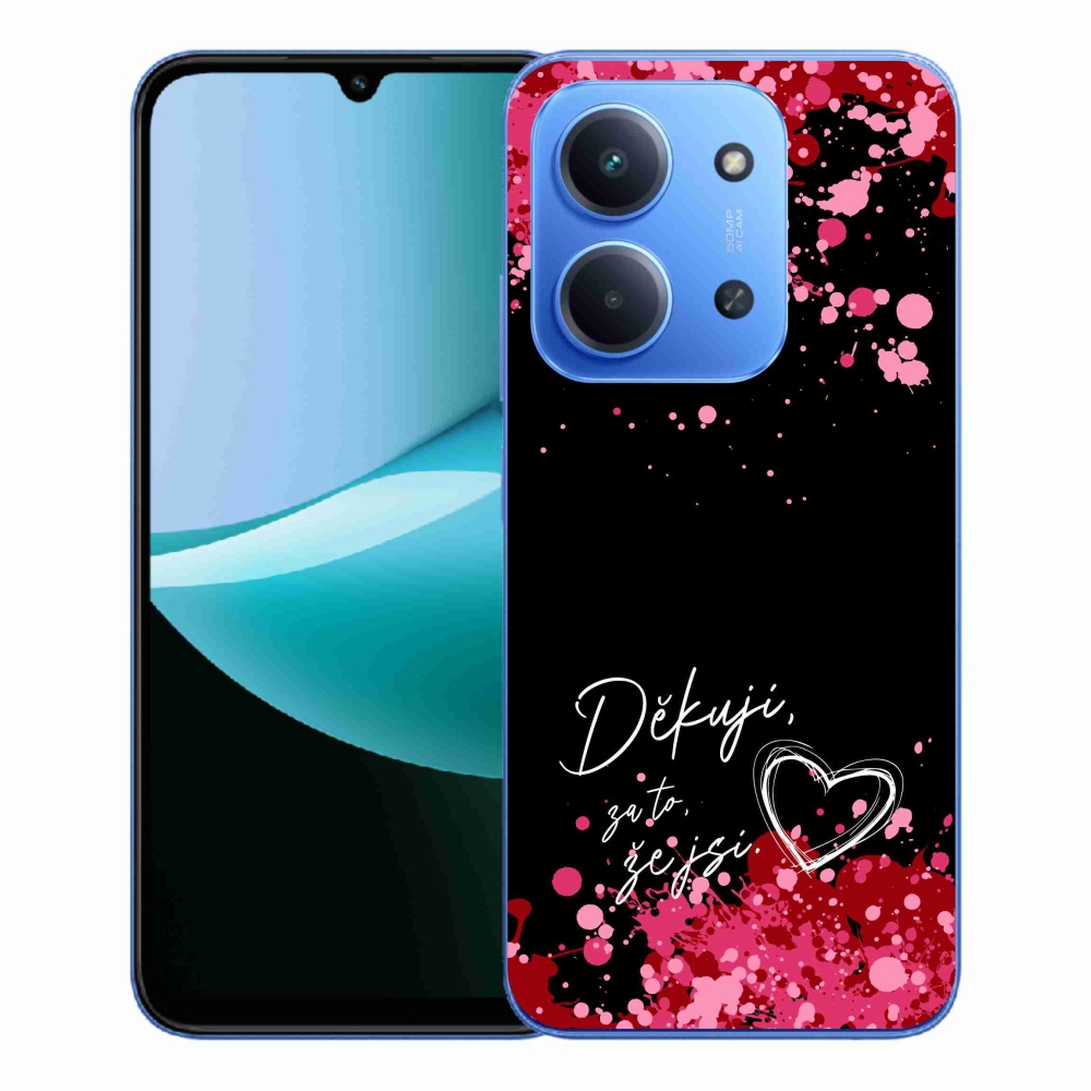 Gél borító mmCase a Xiaomi Redmi 15C 4G/5G (173mm) - love text 2 fekete háttérrel