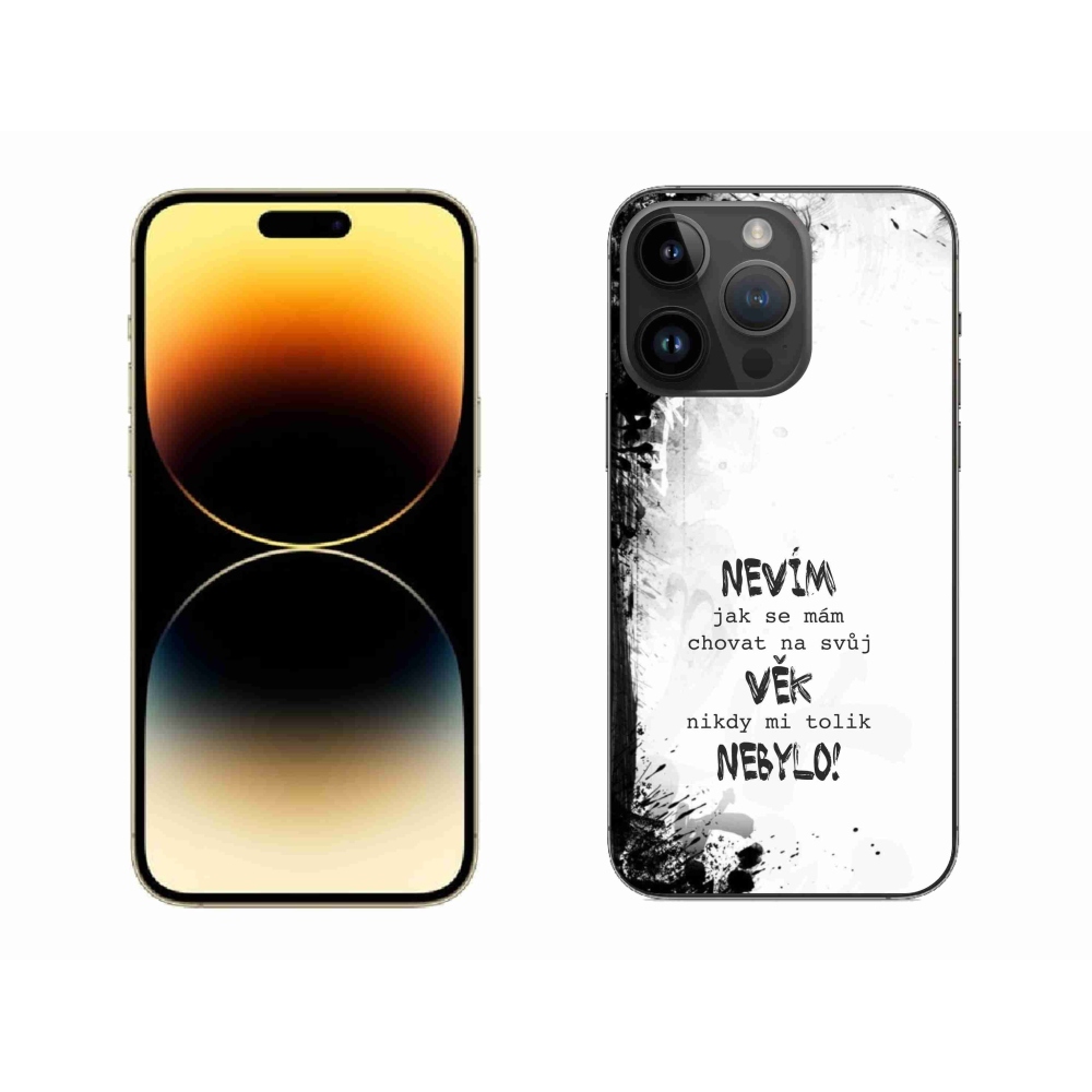 Gél borítás mmCase iPhone 14 Pro Max 6.7 készülékhez - vicces szöveg 14 fehér háttér