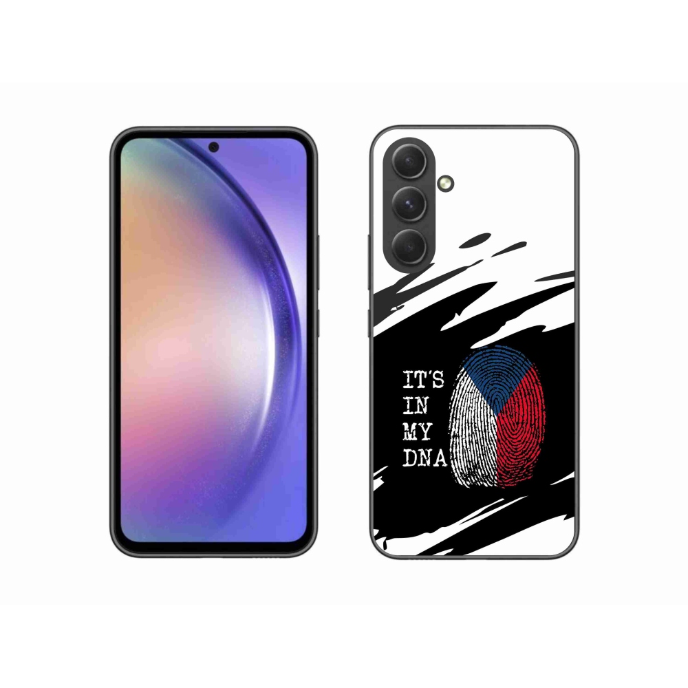 Gél borító mmCase Samsung Galaxy A54 5G - zászlós ujjlenyomat fekete és fehér háttérrel