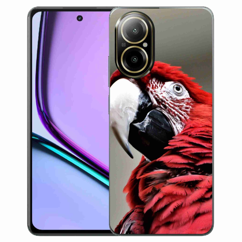 Gél tok mmCase a Realme C67 készülékhez - papagájpapagáj piros