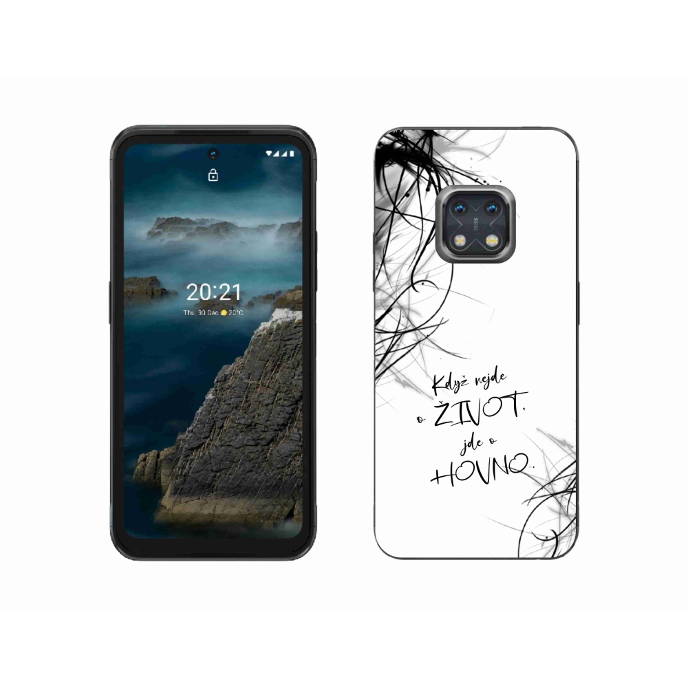 Zselés borítás mmCase a Nokia XR20 készülékhez - hokihívások fehér háttérrel