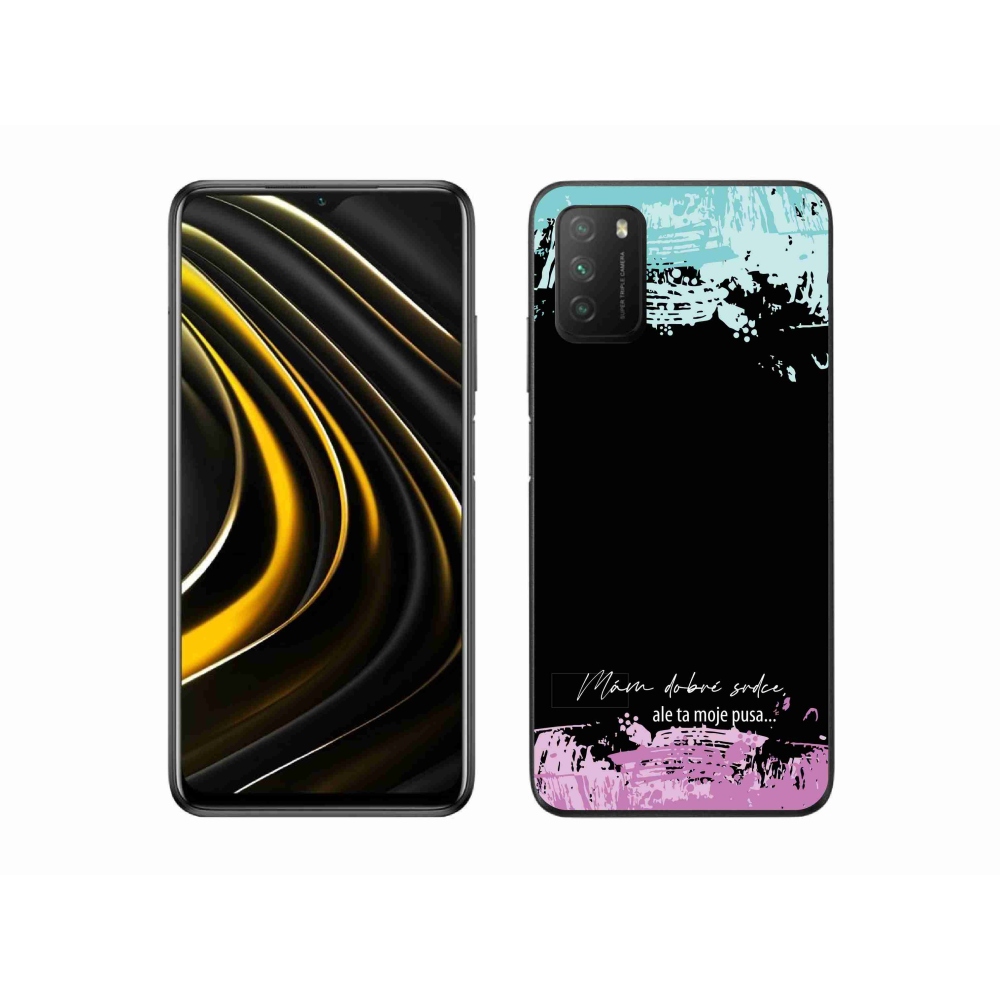 Gél borító mmCase a Xiaomi Poco M3-hoz - vicces szöveg 3 fekete háttérrel