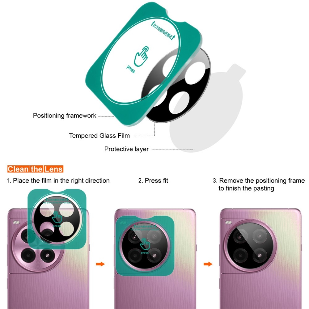 IMK kamera lencse üveg Honor Magic V5 fényképezőgéphez, applikációs kerettel - fekete