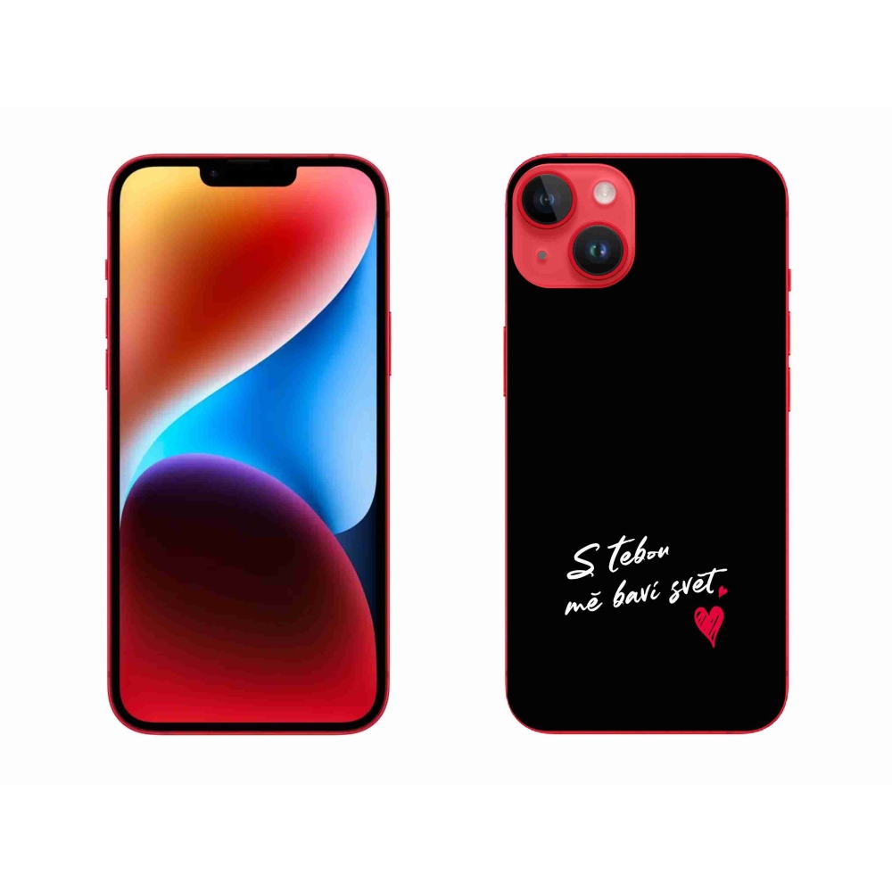 Gél borítás mmCase iPhone 14 Plus készülékhez - szerelmes szöveg 1 fekete háttér