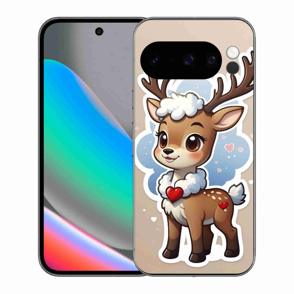 Zselés borítás mmCase a Google Pixel 10 Pro számára - rajzfilm rénszarvas