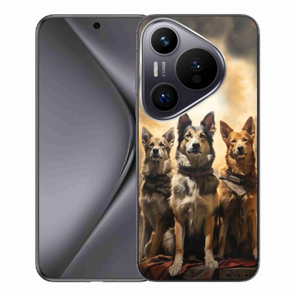 Gél borítás mmCase a Huawei Pura 70 Pro számára - három kutya