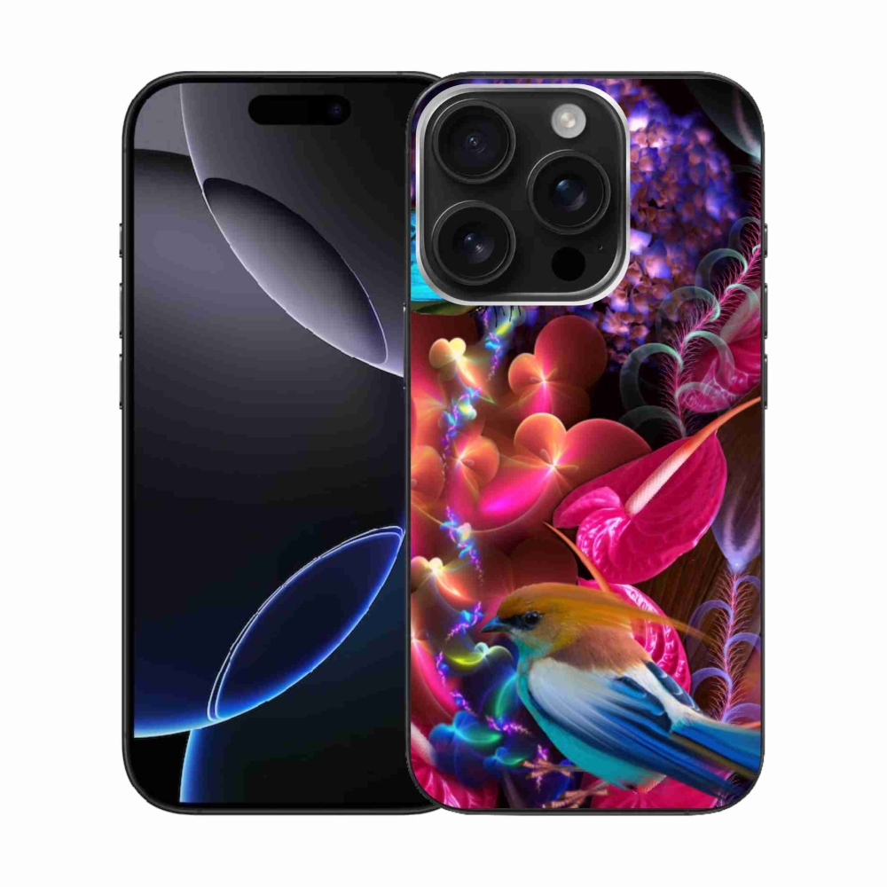 Zselés borítás mmCase iPhone 16 Pro készülékhez - színes virágok