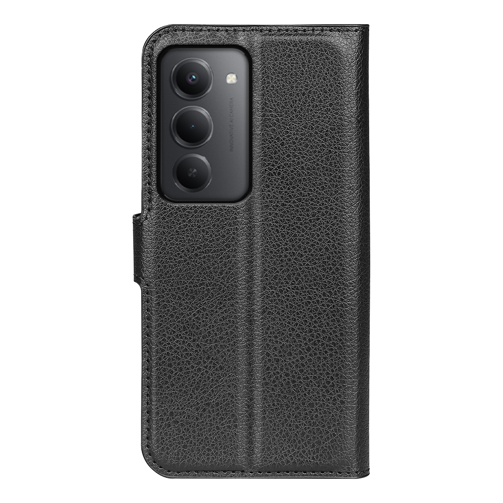 Litchi könyv tok Xiaomi Redmi 15 4G/5G (171mm) - fekete