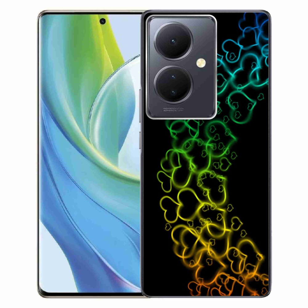 Gél borító mmCase a Vivo V29 Lite 5G-hez - színes szívek