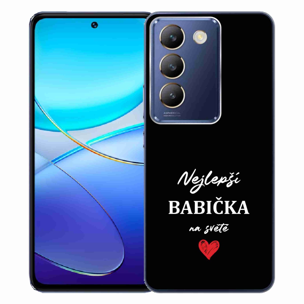 Gél borítás mmCase a Vivo V40 SE 4G/5G - Best Grandma 1 fekete háttérrel