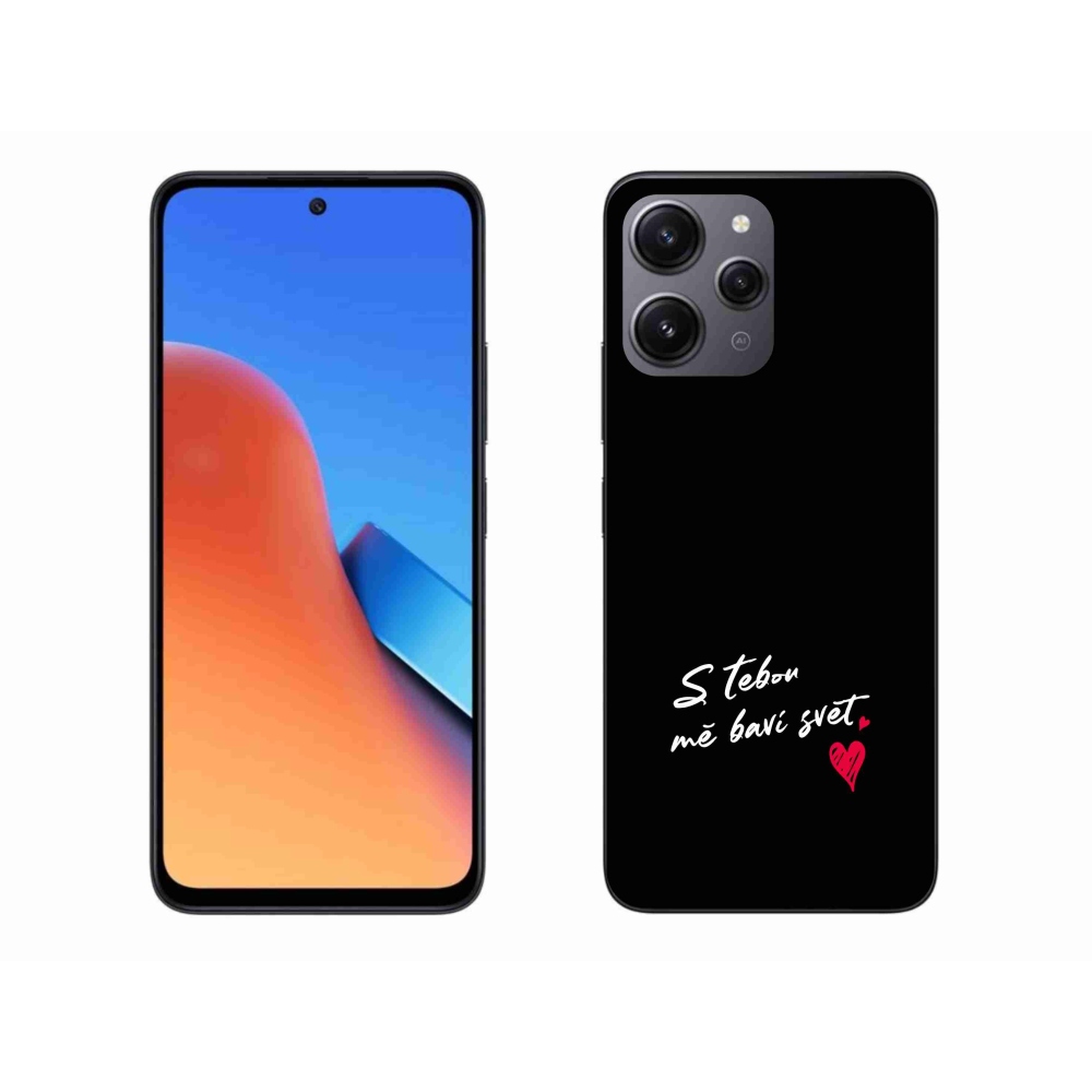 Gél borító mmCase a Xiaomi Redmi 12-hez - szerelmes szöveg 1 fekete háttér