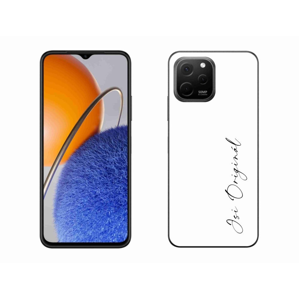 Gél borító mmCase a Huawei Nova Y61 - Ön az eredeti fehér háttérrel