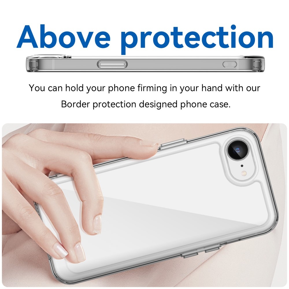 Gél tok fix hátlappal iPhone 16e készülékhez - átlátszó