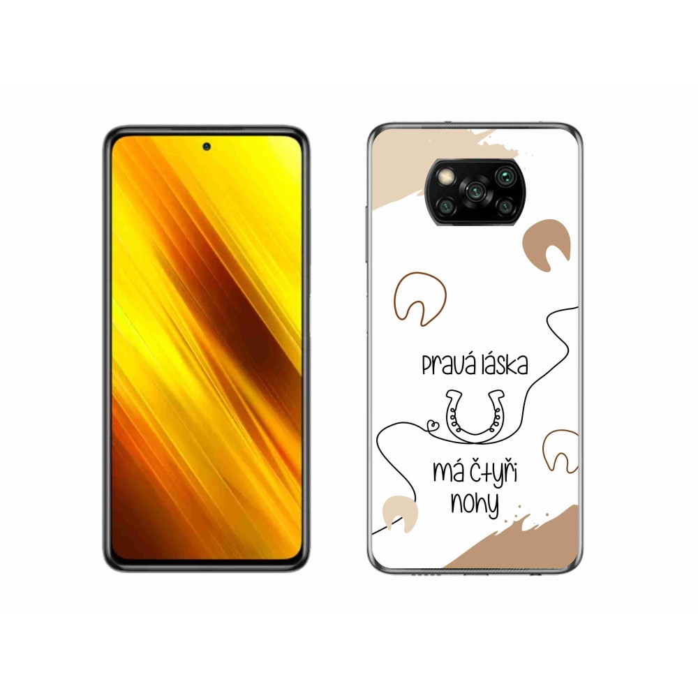 Gél borítás mmCase a Xiaomi Poco X3 Pro készülékhez - ló motívum fehér háttérrel