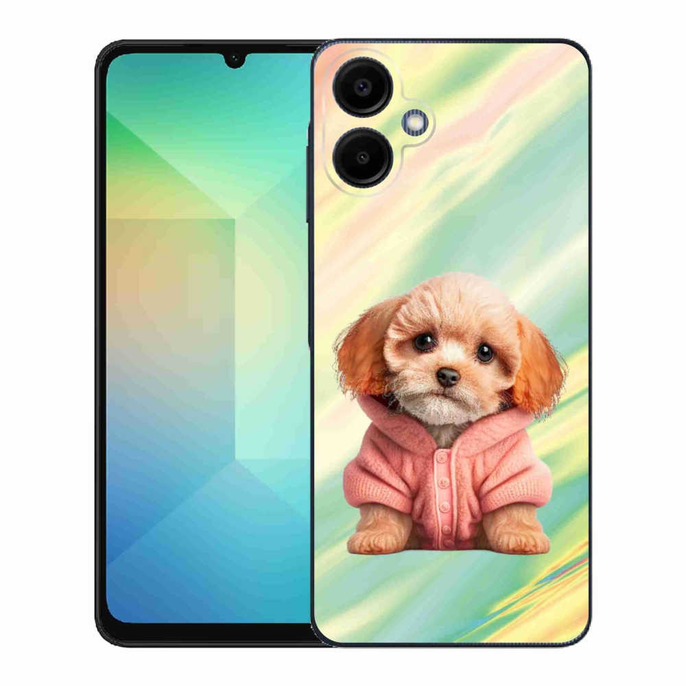 Gél borítás mmCase Samsung Galaxy A06 4G - pulóveres kiskutya Samsung Galaxy A06 4G - pulóverben