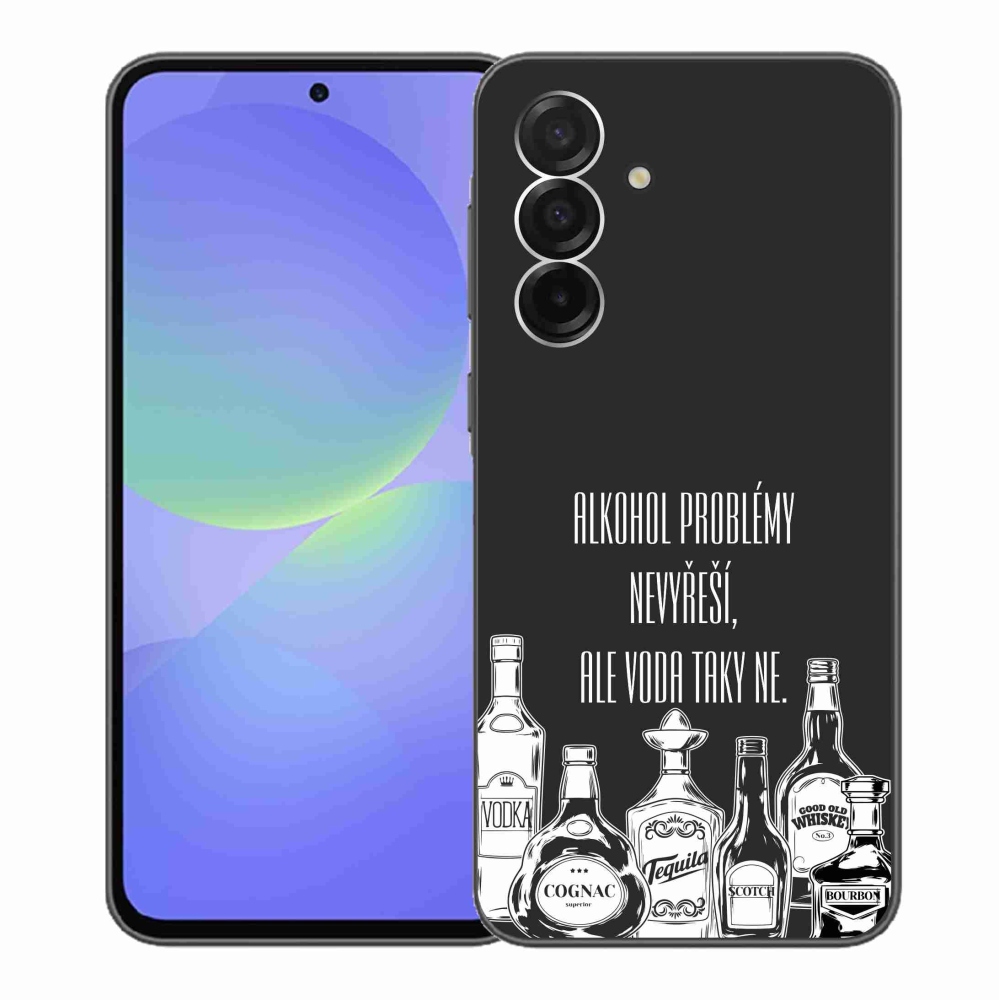 Gél borító mmCase Samsung Galaxy A36 5G - vicces szöveg fekete háttérrel