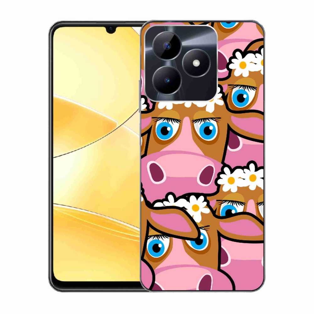 Zselés borítás mmCase a Realme C51/C53 készülékhez - karikatúrás tehenek