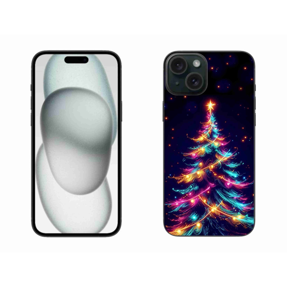 Zselés borítás mmCase iPhone 15 Plus készülékhez - neon karácsonyfa