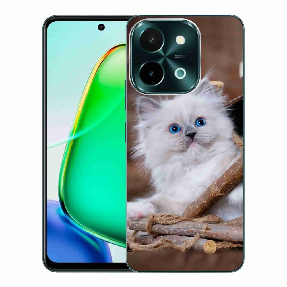 Zselés borítás mmCase a Vivo Y28-hoz - fehér cica