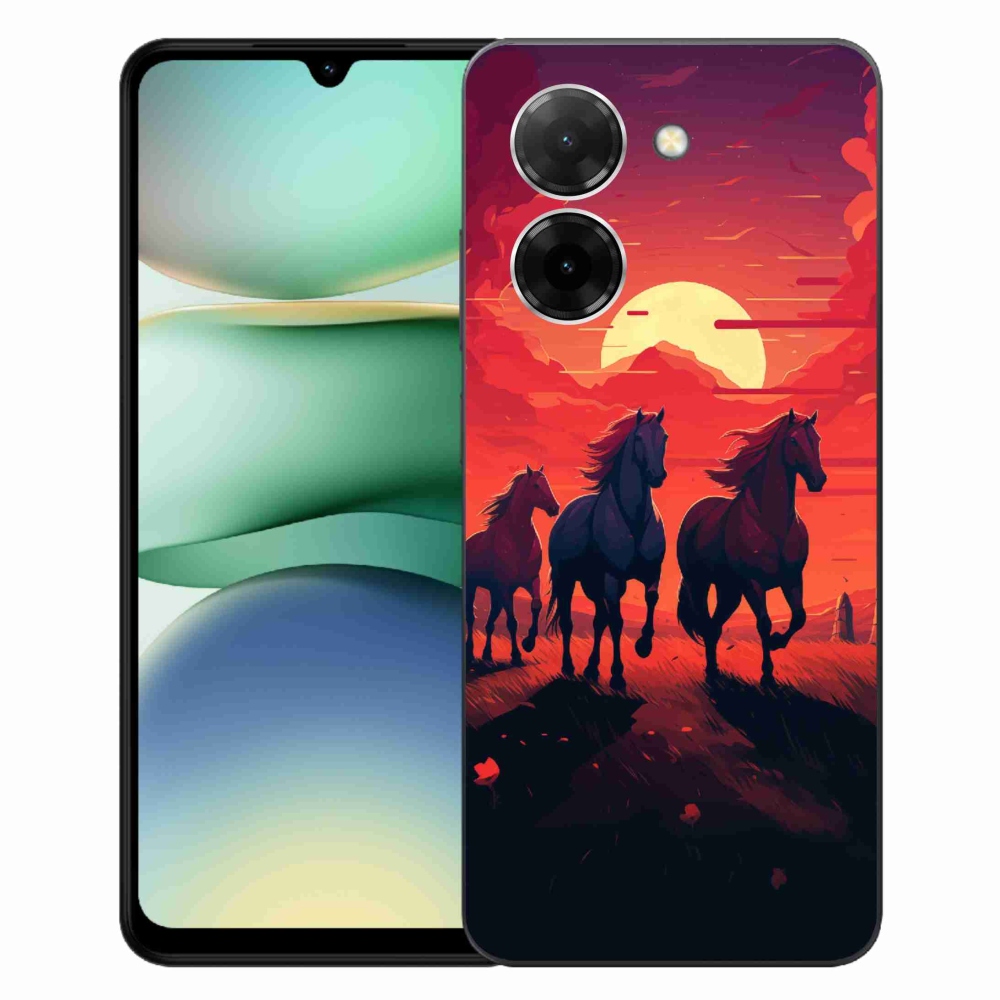 Gél borítás mmCase a Xiaomi Redmi A5 (171.7x77.8x8.3mm) - lovak és naplemente