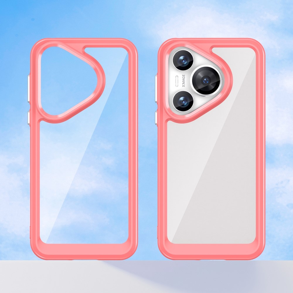 Gél tok fix hátlappal a Huawei Pura 70 készülékhez - piros