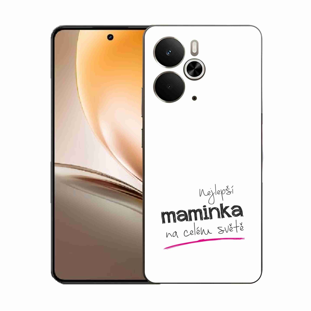 Gél borító mmCase a Realme 14 5G/14T 5G-n - legjobb anya 4 fehér háttérrel