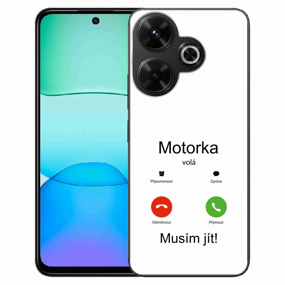 Gél borítás mmCase a Xiaomi Redmi 13 4G/Poco M6 4G - motoros hívások fehér háttérrel