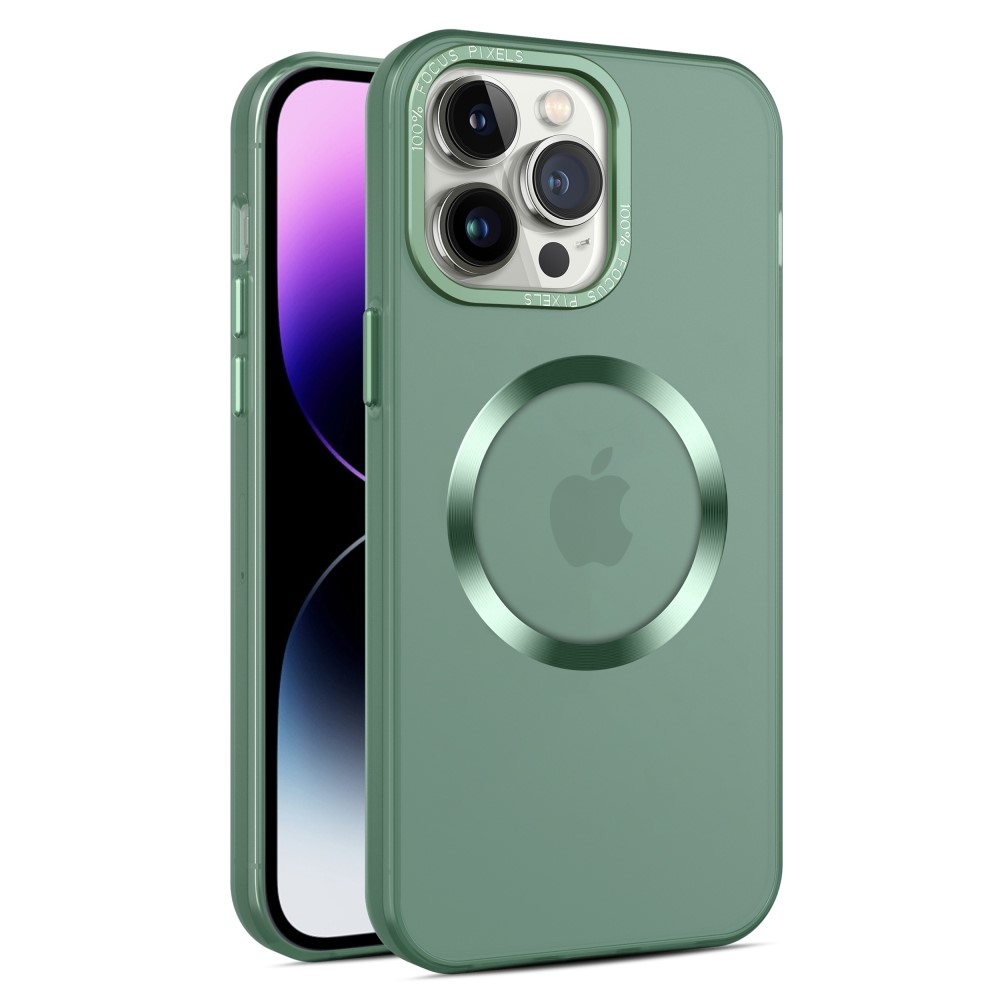 Gumi zselés tok MagSafe támogatással iPhone 15 Pro Max készülékhez - zöld