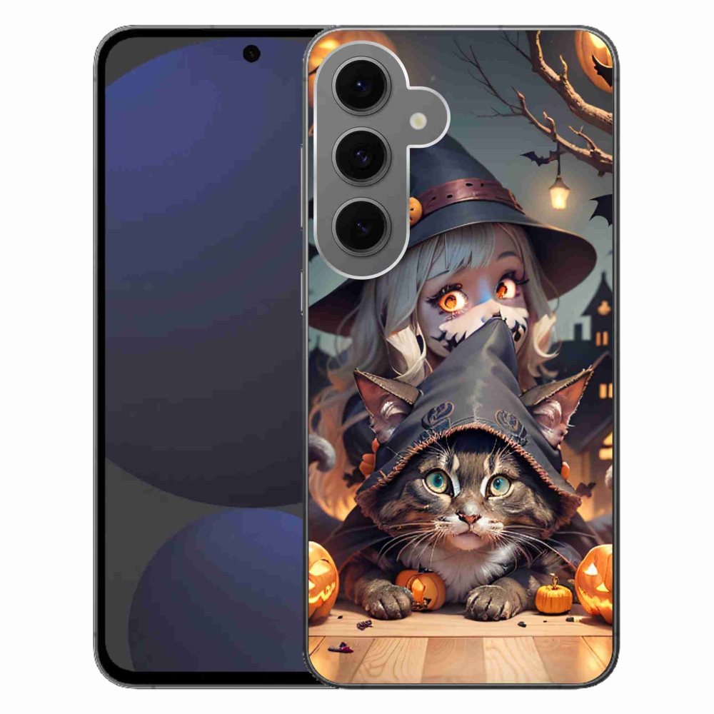 Gél borítás mmCase Samsung Galaxy S24 FE készülékhez - boszorkány macskával