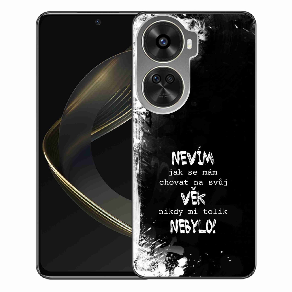 Gél borító mmCase a Huawei Nova 12 SE-hez - vicces szöveg 14 fekete háttér