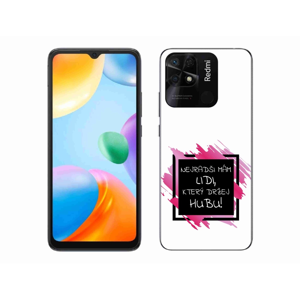 Gél borító mmCase a Xiaomi Redmi 10C-hez - vicces szöveg 7 fekete és fehér háttérrel