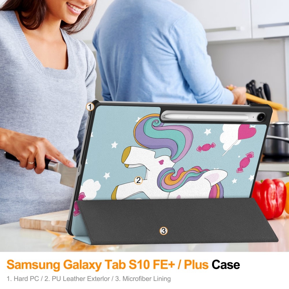 Patte intelligens záró tok Samsung Galaxy Tab S10 FE+ készülékhez - egyszarvú