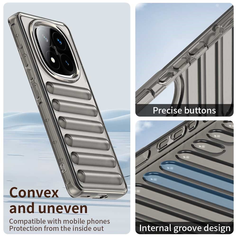 Csíkos tartós borító Xiaomi Redmi Note 14 Pro+ 5G - szürke