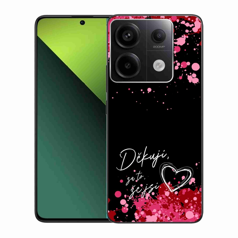 Gél borítás mmCase a Xiaomi Redmi Note 13 Pro 5G/Poco X6 5G - love text 2 fekete háttérrel
